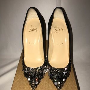 100% authentic Christian louboutin black suede